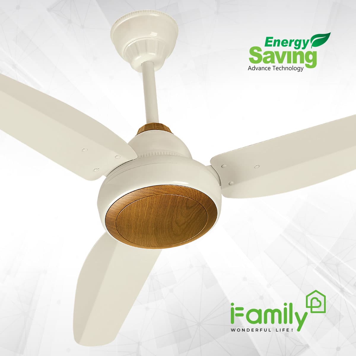 King 2 AC/DC Ceiling Fan Off White