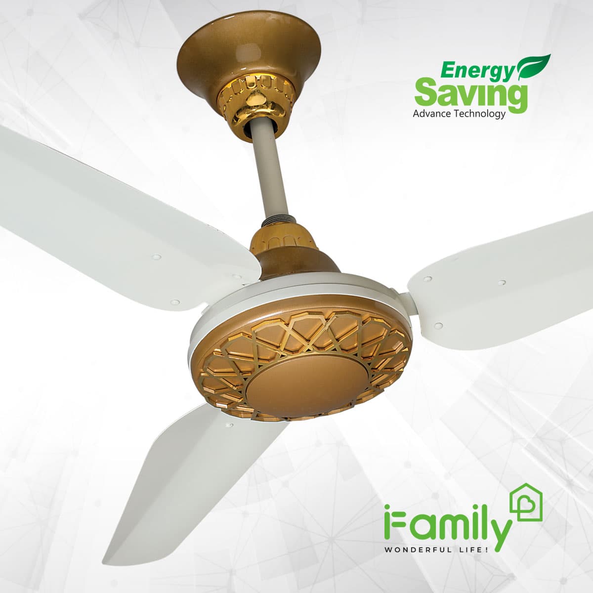 Elite AC/DC Ceiling Fan White & Dark Wood