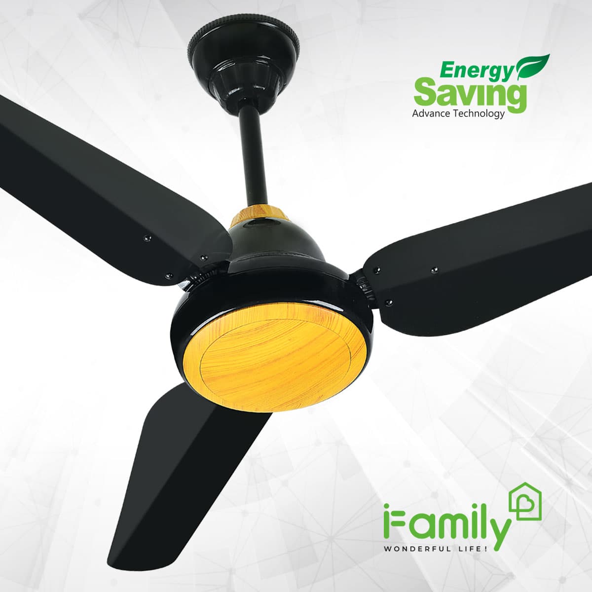 King 2 AC/DC Ceiling Fan Black