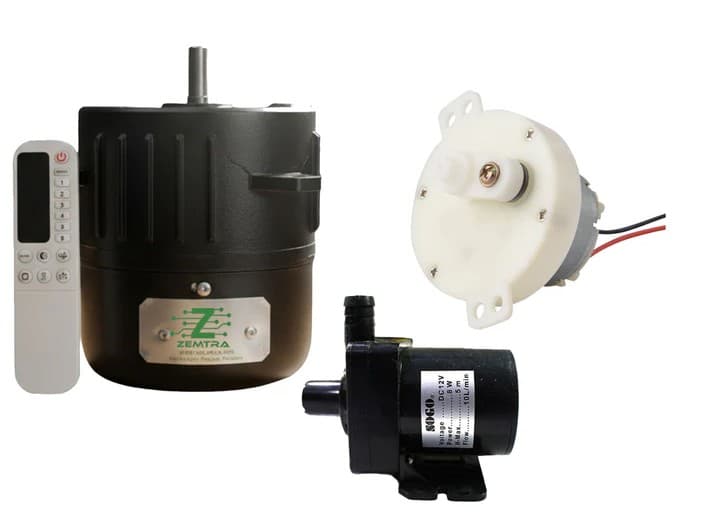 AC/DC Cooler Motor Set | 220V AC & 12V DC | Max 100W | With Grill Moving Motor & 12V Water Pump